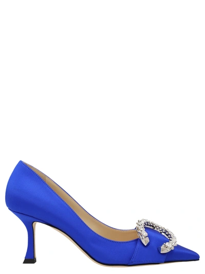 Jimmy Choo 90mm Melva Mules In Blue