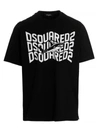 Dsquared2 Shark Motif Logo Print T-shirt In White/black