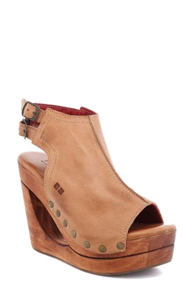 Bed Stu Imelda Cutout Wedge Slingback Sandal In Tan Rustic