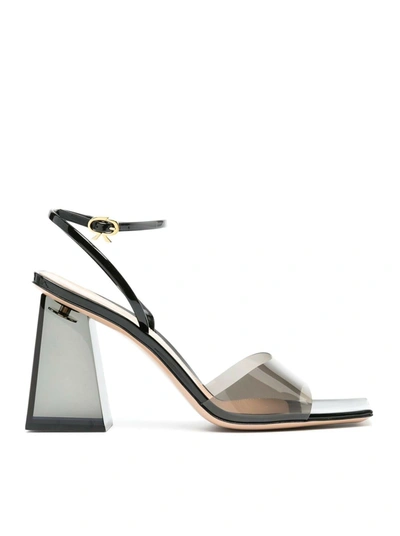 Gianvito Rossi Transparent-heel Ankle-strap Sandals In Grey