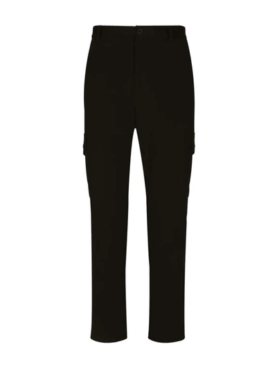 Dolce & Gabbana Cotton Combat Trousers In Black