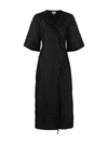 Ganni + Net Sustain Bead-embellished Recycled Cloqué Midi Wrap Dress In Black