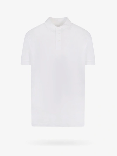 Bottega Veneta Ribbed Collar Polo Shirt In White
