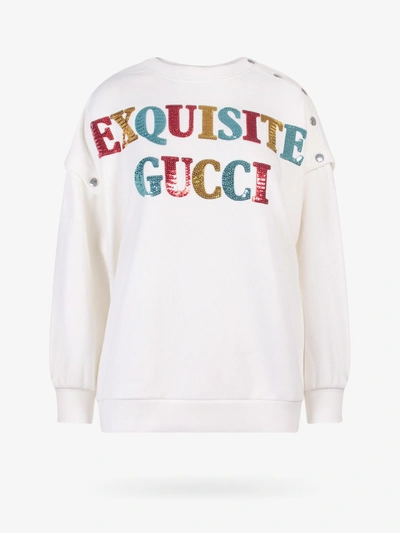 Gucci Exquisite  Sequin-embellished Sweatshirt In White