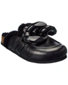 Jw Anderson Black Shearling Chain Loafers In Black