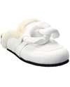 Jw Anderson J.w. Anderson Leather Chain Mules With Shearling Lining In White