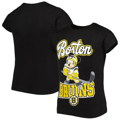 Outerstuff Kids' Girls Youth Black Boston Bruins Go Team Go T-shirt