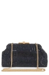 Reiss Adaline Crystal Clutch In Navy