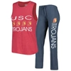 Concepts Sport Charcoal/cardinal Usc Trojans Tank Top & Pants Sleep Set In Charcoal