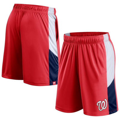 Fanatics Branded Red Washington Nationals Champion Rush Color Block Shorts