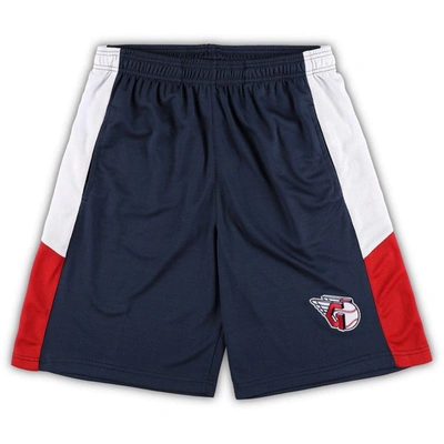 Profile Men's Navy Cleveland Guardians Big And Tall Team Shorts