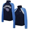 G-iii 4her By Carl Banks Women's  Navy, Light Blue Tennessee Titans Confetti Raglan Full-zip Track Ja In Navy