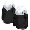 Tommy Hilfiger Women's  White, Silver Las Vegas Raiders Staci Half-zip Hoodie Windbreaker Jacket In White