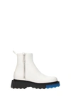 Off-white Sponge Sole Leather Zip Boots In  White