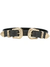 B-low The Belt Double Buckle Belt In Blackgold