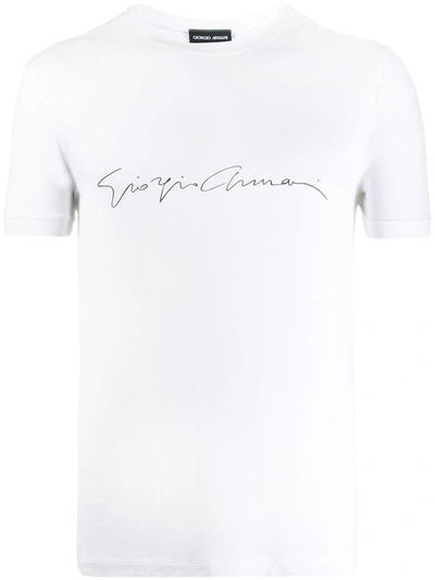 GIORGIO ARMANI GIORGIO ARMANI ASV STRETCH-VISCOSE T-SHIRT WITH SIGNATURE LOGO CLOTHING