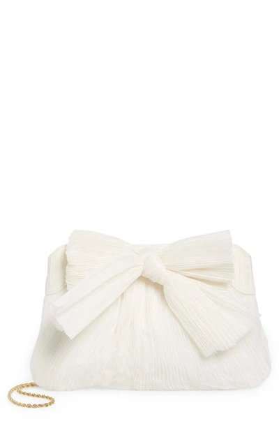 Loeffler Randall Rayne Bow-detail Clutch Bag In Pearl