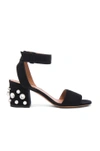GIVENCHY GIVENCHY CRYSTAL EMBELLISHED SANDALS IN BLACK,BE09122107