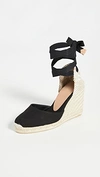 Castaã±er Womens Castaner Carina Cotton-canvas Wedge Espadrilles In Black