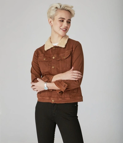 Lola Jeans Gabriella-dc Classic Denim Jacket In Brown