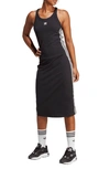 Adidas Originals Longline Stretch Cotton Tank Dress In Black