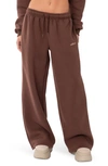 Edikted Brenna Low Rise Wide Leg Sweatpants In Brown