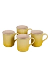 LE CREUSET SET OF FOUR 14-OUNCE STONEWARE MUGS