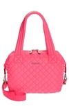 Mz Wallace Sutton Deluxe Medium Quilted Tote Bag In Neon Pink