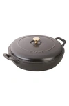 Staub 3.5-quart Cast Iron Braiser & Lid In Matte Black