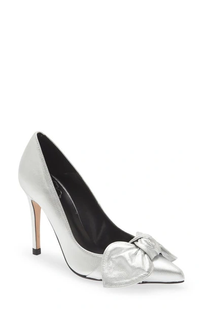 Ted Baker Ryal Metallic Bow Court Pump In Silver