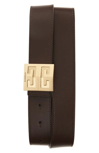 Givenchy Brown Black Leather Belt In Brown/ Black