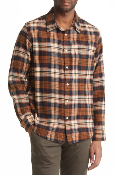 Nn07 Arne 5166 Checked Cotton-flannel Shirt In Brown