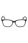 Tom Ford 54mm Square Blue Light Blocking Glasses In Shiny Black