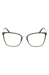 TOM FORD 56MM BUTTERFLY BLUE LIGHT BLOCKING GLASSES