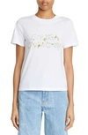Stella Mccartney Crew Neck The Dandelion T-shirt With Embroidered Logo In White