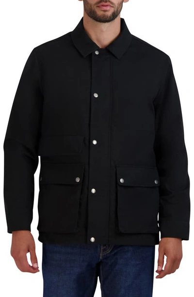 COLE HAAN WAXED COTTON RAIN SHIRT JACKET