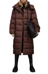 Allsaints Allana Oversized Puffer Coat In Chocolate
