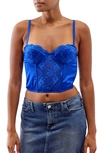 BDG URBAN OUTFITTERS LACE & SATIN CORSET CROP TOP
