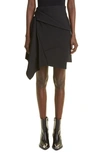 Alexander Mcqueen Sartorial Draped Panel Wool Miniskirt In 1000 Black