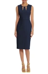 Donna Morgan Cutout Sheath Midi Dress In Twilight/navy