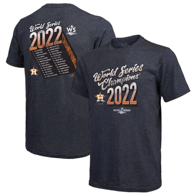 MAJESTIC MAJESTIC THREADS NAVY HOUSTON ASTROS 2022 WORLD SERIES CHAMPIONS LIFE OF THE PARTY TRI-BLEND T-SHIRT
