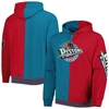 Mitchell & Ness Men's  Teal, Red Detroit Pistons Big And Tall Hardwood Classics Split Pullover Hoodie In Teal