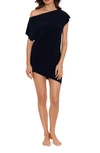 Magicsuit Asymmetric Mini Beach Dress In Black