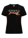 Kenzo Embroidered-design T-shirt In Black