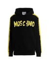 Moschino Logo Print Pullover Hoodie In Black