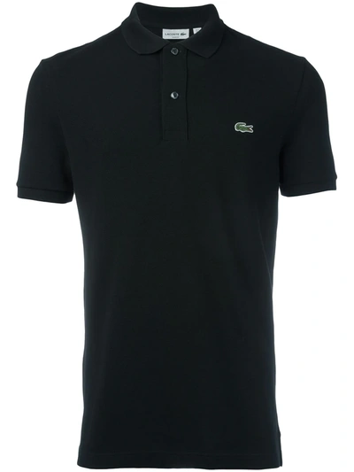 Lacoste Jersey Interlock Regular Fit Polo In Black