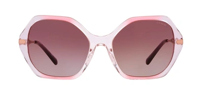 Coach 0hc8315f 56418h Geometric Sunglasses In Violet