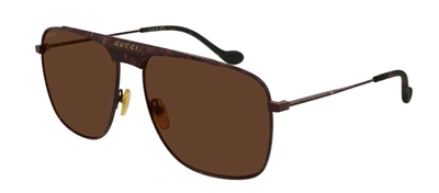 Gucci Gg0909s M 002 Navigator Sunglasses In Brown