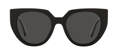 Prada Logo Arm Cat-eye Sunglasses In Grey