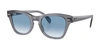 Ray Ban Rb0707s Sunglasses Transparent Grey Frame Blue Lenses 53-21 In Blue